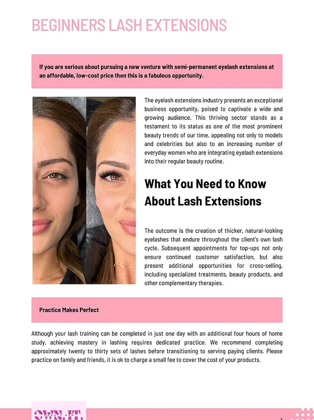 Eyelash Extension Manual E Book Resell Rights