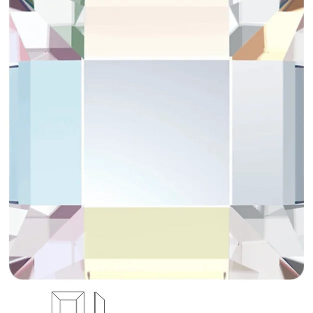Square Crystal Aurore Borealis 2x2 mm 50 Pcs