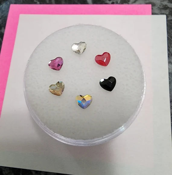 Heart Shaped Gems (6x7mm) 5 pcs